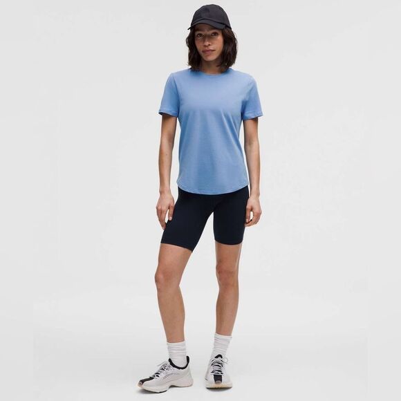 NWT Sz 14 LOVE CREW Curved-Hem Crewneck T-Shirt Pool Party Blue POOL - Lululemon - Picture 3 of 10